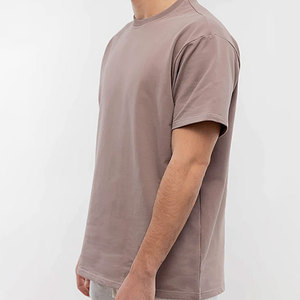 Camisetas Lisas al por Mayor con Cuello Redondo, 100% Algodón, para Hombre, Estilo Urbano, Hombros Caídos, Talla Grande - Product Image 3