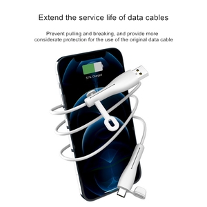 2025 vente chaude adaptée à <span class=keywords><strong>Apple</strong></span> câble de charge étui de protection en Silicone USB ligne de données protecteur en Silicone pour Android - Product Image 3