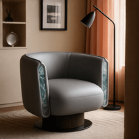 Fauteuil inclinable moderne en teck doré avec revêtement en coton, pieds en bois, mobilier écologique pour la maison, salon, chambre, salle à manger