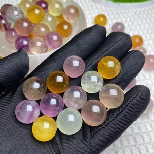 Harga grosir 15-20mm Natural Rainbow Candy Fluorite dipoles Mini bola penyembuhan kristal permata hadiah dekorasi DIY - Product Image 4