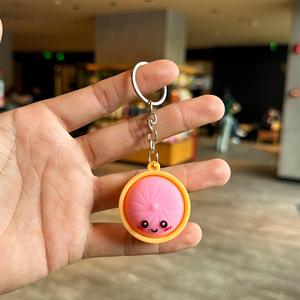 Dumpling Keychain Clicker Popular Stress Relief Toy Keychain Dumpling-shaped Squishy Ball Dumpling Dumpling Squishy Keychain - Product Image 5