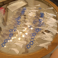 Acrílico Bar/Bat Mitzvah pequeño regalo llavero transparente colorido impresión Israel mapa estrella viaje camino hebreo tarjeta de oración