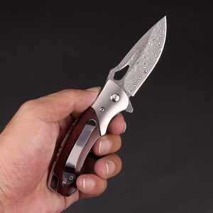 Dao Damascus Bằng Thép Bán Chạy Dao Bỏ Túi Gấp Gọn Sinh Tồn Cắm Trại Hàng Ngày Có Vỏ Bọc - Product Image 5