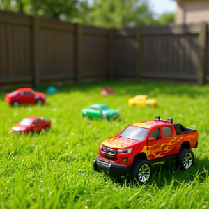 รถบรรทุกโมเดลไดแคสต์ 4x4 ลายเปลวไฟ สำหรับเด็กอายุ 3 ปีขึ้นไป - Product Image 3