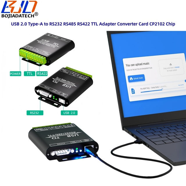 USB 2.0 Type-A to RS232 RS485 RS422 TTL Port Expansion Adapter Card CP2102 Chip