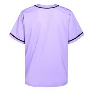 Maillot de baseball unisexe à manches courtes, uni, respirant, anti-humidité, imprimé, boutonné sur le devant, coupe classique, pour adultes, toutes saisons - Product Image 2
