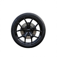 Jantes de voiture neuves en alliage d'aluminium forgé, PCD 130 mm, noir brillant, à rayons fendus, pour la rénovation/amélioration des voitures particulières