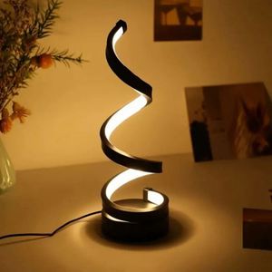 Modern Fashionable Minimalist Spiral Desk <b>Lamp</b> Electric Sustainable Plastic Material Wire Controlled Three Color LED Home - Product Image 6