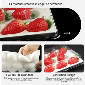 Cajas de Embalaje Transparentes Desechables con Bandejas Interiores de EVA para Fresas y Frutas, Personalizables, de Plástico de Grado Alimenticio - Product Image 4
