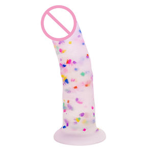 Dildo vibrant en silicone souple, style américain, avec ventouse transparente, pour femmes - Product Image 4