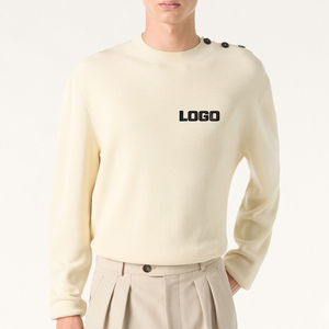 <span class=keywords><strong>Pull</strong></span> <span class=keywords><strong>Col</strong></span> Rond Homme en Mélange de Laine, Tricot Côtelé Texturé, Épais - Product Image 1