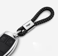 Porte-clés de voiture en cuir tressé à la main, pendentif souvenir à suspendre à la ceinture