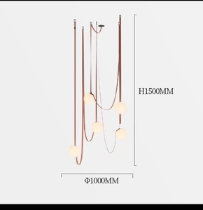 Moderno semplice edificio Duplex Lotf scala LED luce pendente Villa cintura <span class=keywords><strong>sfera</strong></span> di vetro soggiorno sala da pranzo lampadario - Product Image 5