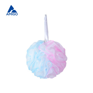 Éponge de bain Amigo 50g, boule en maille douce bicolore pour le frottement du dos et la formation de mousse - Product Image 4