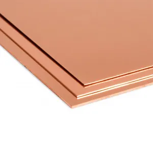 Placa de cobre chapado en oro, placa de aleación C102 C101 CuETPH C110 C105 O60 T1 T2, 2mm C17500