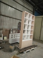 Petit bureau de réception pour salons Armoire blanche avec lumière LED Meuble élégant de salon de beauté Comptoir de magasin