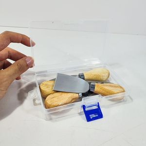 Stainless Steel Mini Hand Knife Set Wooden Handle Carving Spatula <b>Craft</b> Tool Kit For DIY Graphic Design - Product Image 2