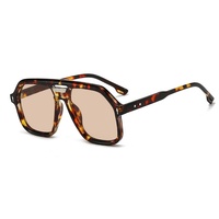 Lunettes de soleil pilote à double pont et monture large Arrow Rice Nail UV400 pour femme, nouvelle mode 2025, style européen et américain pour grands visages