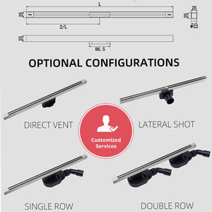 Chất lượng cao thép không gỉ 304/316L tuyến tính tắm thoát nước sàn hiện đại Slim hẹp thiết kế cho bồn tắm và khách sạn - Product Image 5