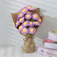 Bouquet de fleurs au crochet mignon fait à la main fleur de marguerite tricotée pour cadeau de femme de fête des mères
