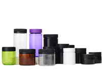 Pot en plastique PET noir mat de 2oz 3oz 4oz avec bouchons CRC résistants aux enfants pour crème en poudre