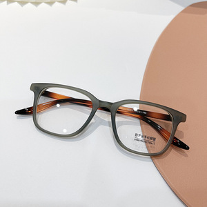 Qianai Anti-lumière bleue, monture de lunettes carrée, monture intégrale, unisexe, lentilles en verre anti-UV, O4 16006 - Product Image 2