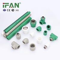 IFAN Construction - Raccords de tuyauterie en plastique pour l'alimentation en eau, vert, PN25, tous types, embouts à clipser PPR, bouchons d'extrémité, raccords PPR