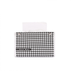 Boîte à mouchoirs en cuir pied-de-poule Sweet Home, boîte de rangement de bureau autoportante pour la décoration de salon et de la maison - Product Image 1