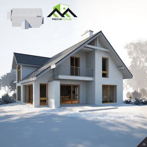 Villa industrielle préfabriquée écologique à deux étages en acier léger avec salon extérieur - Product Image 1