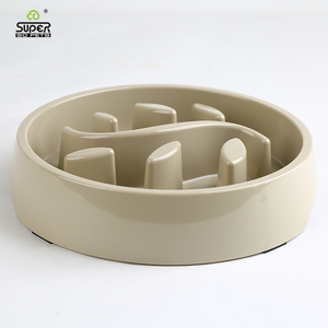 Bol à alimentation lente pour animaux de compagnie avec design à picots surélevés, couleur beige, base antidérapante pour chiens et chats, contrôle de l'alimentation - Product Image 1