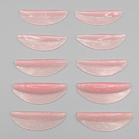 Coussinets de levage de cils en silicone sans colle à paillettes roses 2XL Outil de cils auto-adhésif Luxe Lash Perm Rods