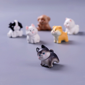 KI zhuojing Landscape Adorables figurines de chiots simulés, accessoires de décoration pour voiture et bureau, <span class=keywords><strong>mini</strong></span> bibelots - Product Image 3