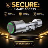 Serrure à cylindre intelligente Tuya Euro pour portes en acier étanche numérique WiFi CR2 Lithium-Pack carte mémoire déverrouiller serrure de porte IP67