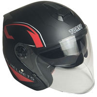 Casque de moto tout-terrain homologué DOT, demi-face, ABS, pour motocross, dirt bike, course, avec visière transparente et fixation rapide