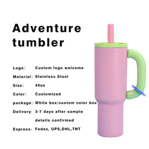 Mug isotherme en acier inoxydable de 40 oz avec paille verticale épaisse, capuchon anti-poussière, poignée hexagonale et clip, étanche pour le <span class=keywords><strong>voyage</strong></span> - Product Image 6