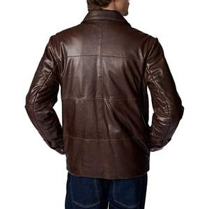 Chaqueta de Cuero Premium Personalizada para Hombre, Ligera, Holgada, Casual, Resistente al Viento, para Otoño, con Cuello Camisero - Product Image 3