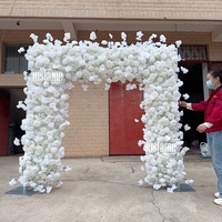 MSFAME Fleurs artificielles, arrangements de fleurs de cerisier, arche de fleurs blanches pour fond de mariage