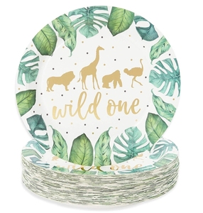 Assiettes et gobelets en papier jetables écologiques personnalisés, biodégradables, décorations de fête d'anniversaire et de mariage, fournitures de fête - Product Image 6