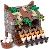 MOC Building Blocks for Kids, Chicken Coop Construction Toy