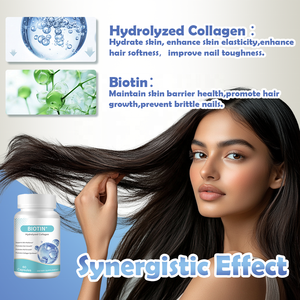 Cápsulas de Colágeno Hidrolizado Personalizadas, Píldoras con Biotina, L-Metionina, Vitamina C <span class=keywords><strong>y</strong></span> Ácido Fólico <span class=keywords><strong>para</strong></span> <span class=keywords><strong>Cabello</strong></span>, Piel <span class=keywords><strong>y</strong></span> <span class=keywords><strong>Uñas</strong></span> - Product Image 2