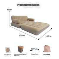 Sofa Bed Tiup Portabel 2-in-1 Kasur Lipat Inflasi Otomatis Penutup Komposit Kain PVC untuk Berkemah Festival Musik