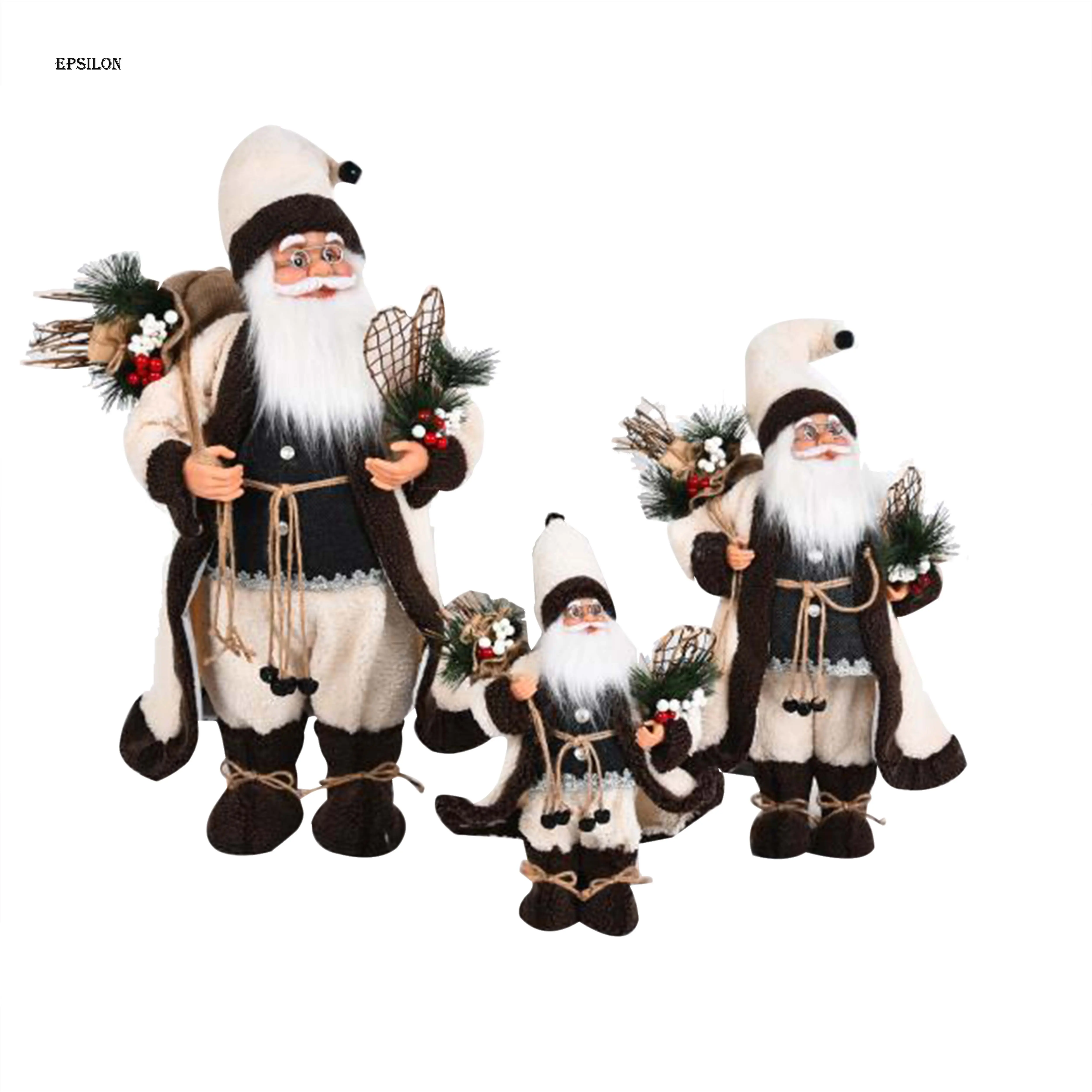 Epsilon Klaar Voor Verzending Hot Koop Kerst Decoratie Europese Stijl Pluche Staande Kerstman Pop Stof Kerstman