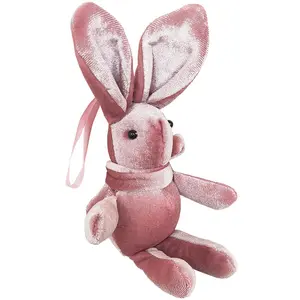 Factory Wholesale Bunny Stuffed Rabbit Key Chain Doll Valentine Day Accessories Plush Toy Pendant Rabbit