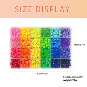 Kit de perles acryliques DIY, 720 pièces, 24 compartiments, perles colorées en forme de lettres pour la fabrication de bracelets, fournitures artisanales - Product Image 2