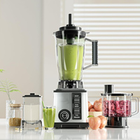 Krachtige blender met roestvrijstalen messen, 4-in-1 sapcentrifuge, blender en mixer voor thuisgebruik.