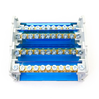 WDH 411 Boîtier de distribution électrique monophasé 4 niveaux en laiton pour rail DIN, bornier de connexion