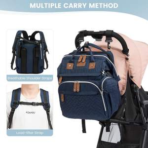 Muestra gratuita de mochilas de viaje para pañales de bebé, bolsas de mano para pañales con cambiadores/estuches para chupetes a precios de mayoreo - Product Image 2