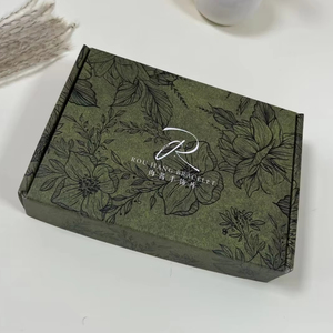 Boîtes en papier <span class=keywords><strong>d</strong></span>'emballage vertes personnalisées avec logo blanc, boîtes cadeaux, boîtes <span class=keywords><strong>d</strong></span>'expédition de bijoux double face pour l'emballage de bijoux par courrier - Product Image 3
