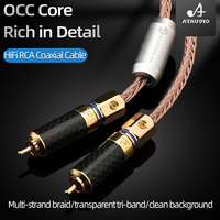 Câble d'interconnexion RCA ATAUDIO de haute qualité avec connecteurs OCC plaqués or pour DVD, CD, amplificateur, haut-parleur et microphone