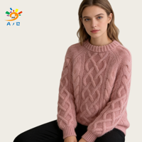 AJB Factory Vente en gros Pull pour femme d'hiver en viscose et polyester tricoté, motif Argyle, anti-plis, doux, texture laine, style décontracté et professionnel